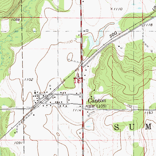Topographic Map of Sumner Town Hall, WI