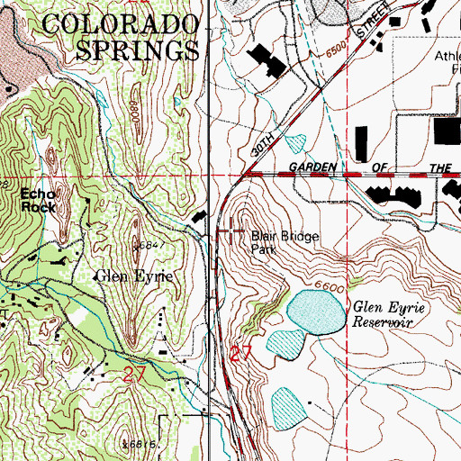 Topographic Map of The Mesa, CO