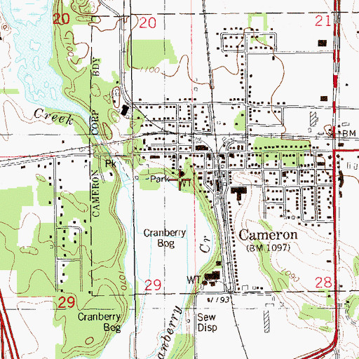 Topographic Map of Cameron Water Tower Number 2, WI