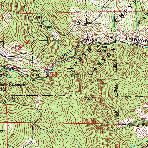 Topographic Map of North Cheyenne Park, CO
