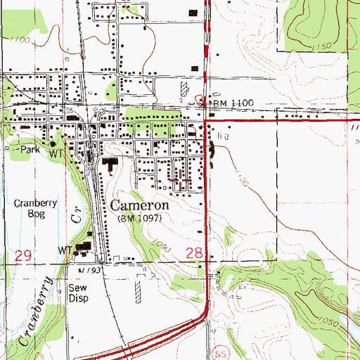 Topographic Map of Faith Lutheran Church, WI