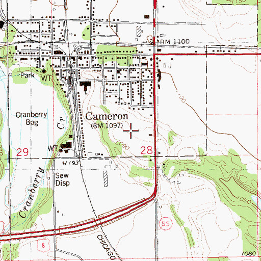 Topographic Map of Cameron Middle School, WI