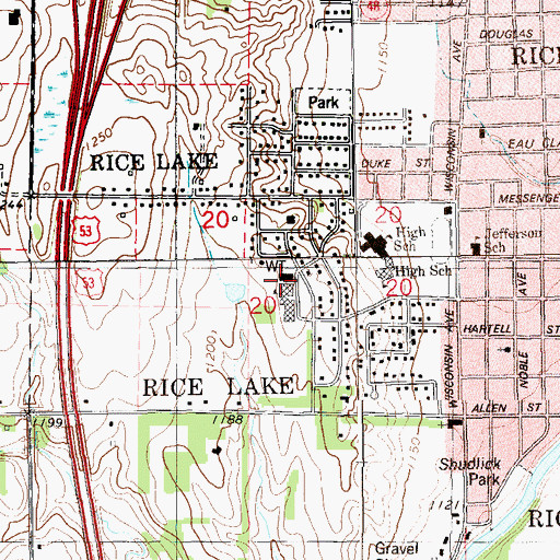 Topographic Map of Hilltop Elementary School, WI