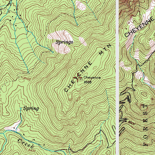 Topographic Map of Cheyenne Mountain, CO