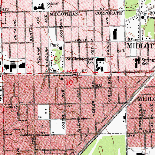 Topographic Map of Saint Stephen Lutheran Church, IL