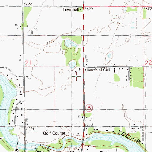 Topographic Map of Church of God In Christ Mennonite School, WI