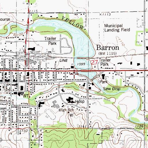 Topographic Map of Evangelical Free Methodist Church, WI