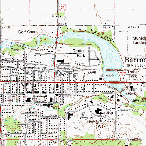 Topographic Map of Jennie-O Grain Elevator, WI