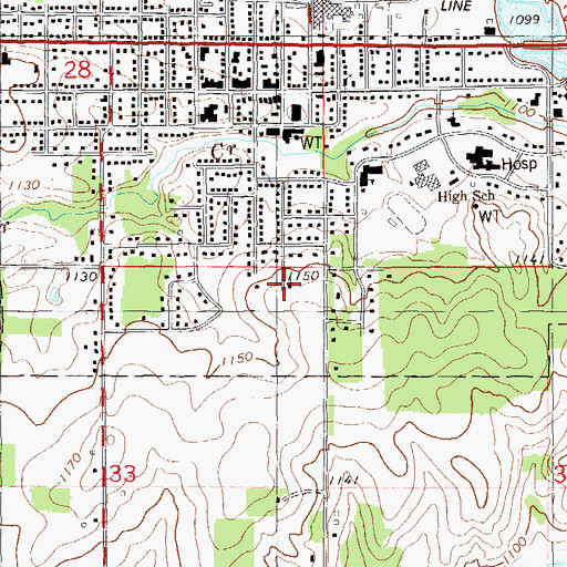 Topographic Map of The Church of Jesus Christ of Latter-Day Saints, WI