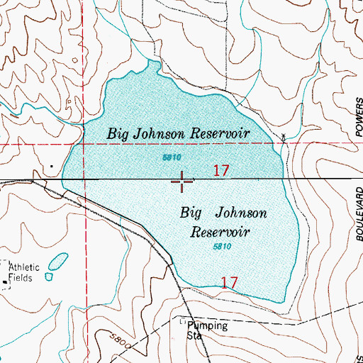 Topographic Map of Big Johnson Reservoir, CO