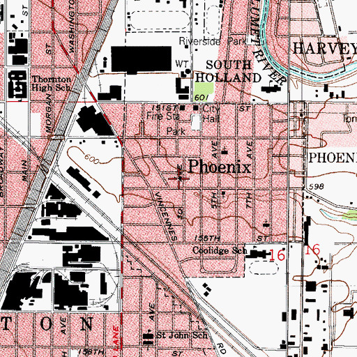 Topographic Map of Daniel Chapel African Methodist Episcopal Zion Church, IL