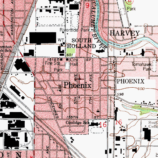 Topographic Map of New Covenant Baptist Church, IL