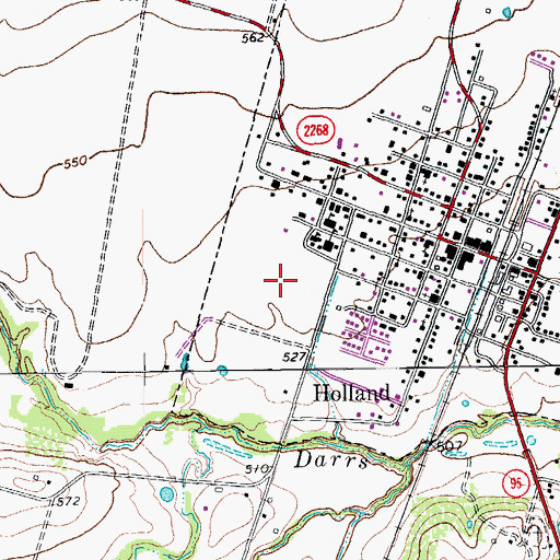 Topographic Map of Holland Substation, TX