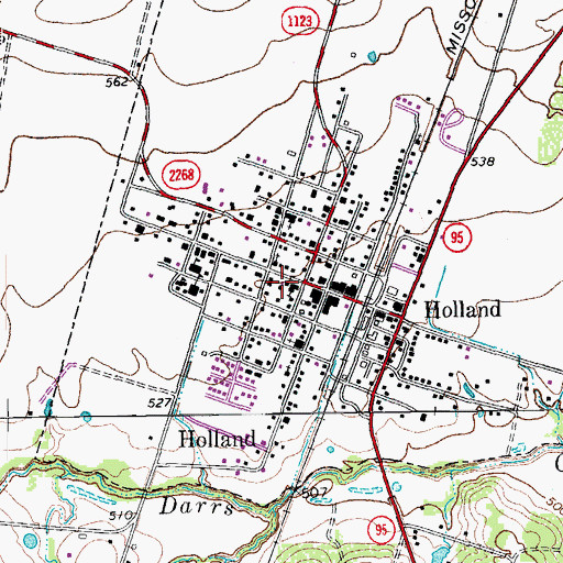 Topographic Map of First Baptist Church, TX