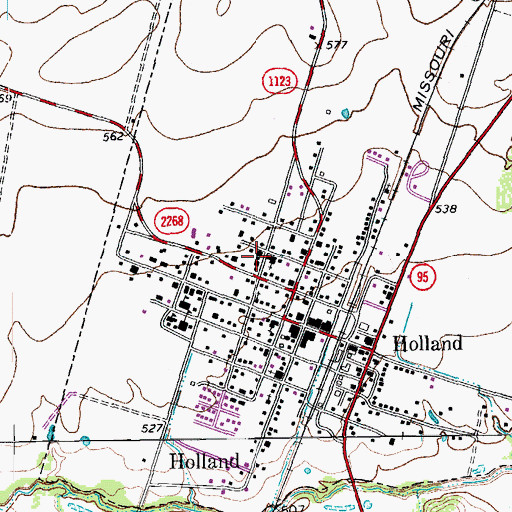 Topographic Map of First United Methodist Church, TX