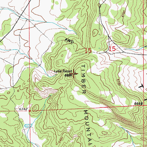 Topographic Map of Timber Mountain, CO