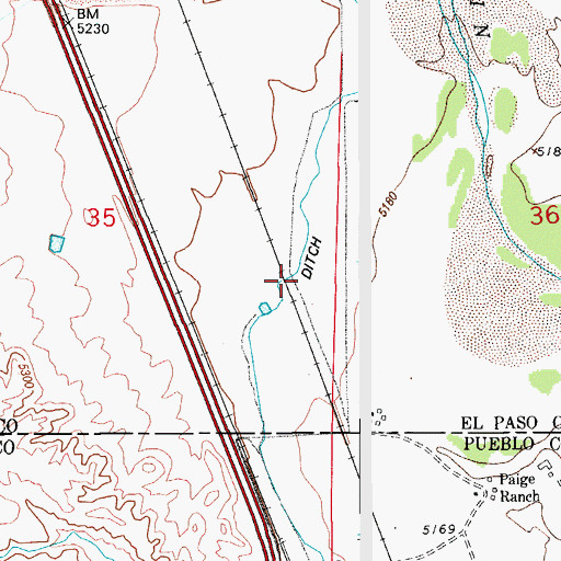 Topographic Map of Jackson and Burke Ditch, CO