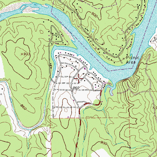 Topographic Map of Sandy Harbor Subdivision Fire Station, TX