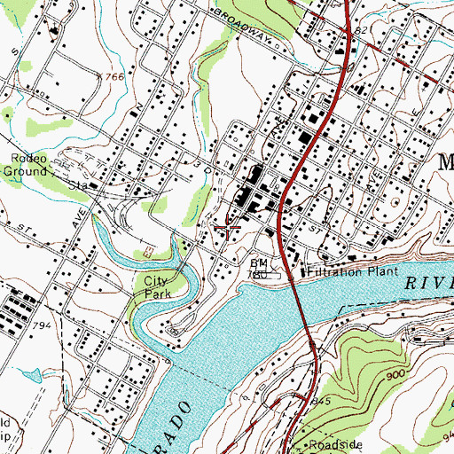 Topographic Map of Marble Falls Library, TX