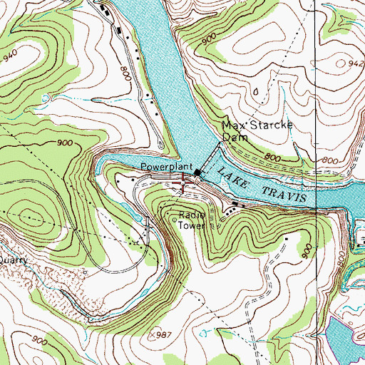 Topographic Map of Starcke Dam Electric Substation, TX