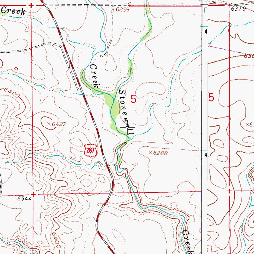 Topographic Map of Cherokee Stage Station Cemetery, CO
