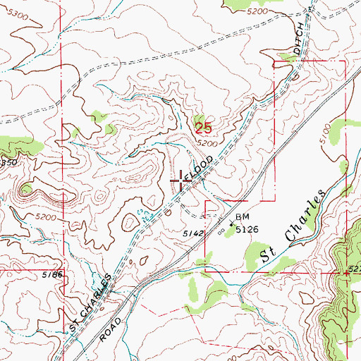 Topographic Map of Saint Charles Flood Ditch, CO