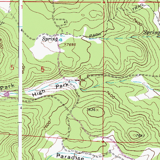 Topographic Map of Charles C Green Grave, CO