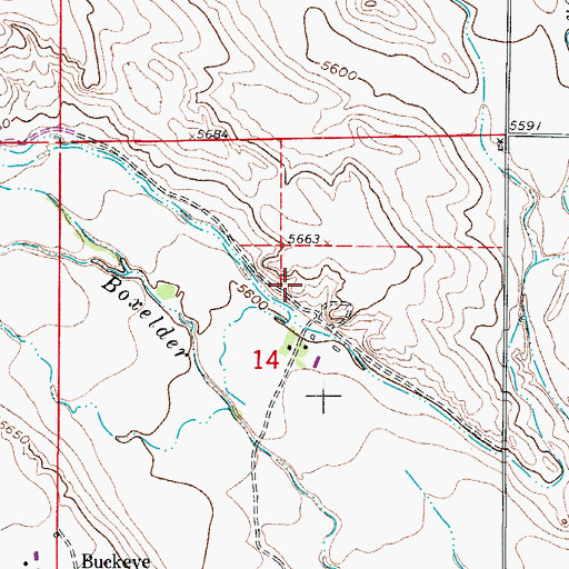 Topographic Map of Buckeye Ranch Cemetery, CO