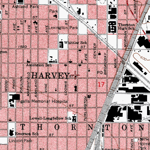 Topographic Map of Abundance Baptist Church, IL