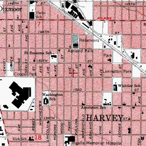 Topographic Map of Christ Miracle Healing Center, IL