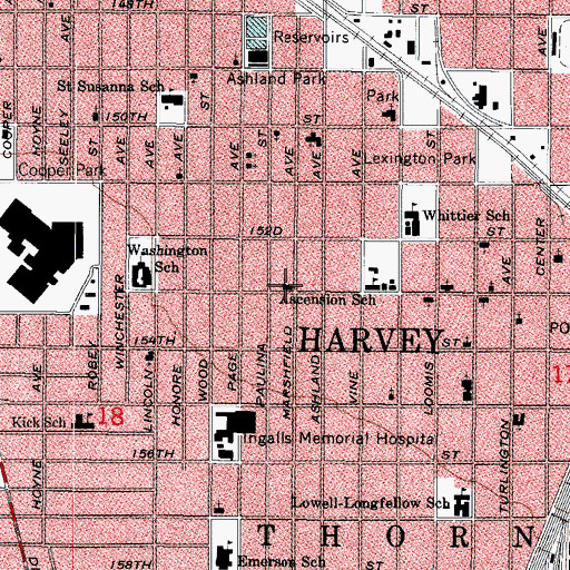 Topographic Map of Church of Christ, IL