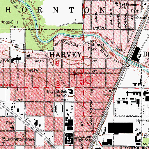 Topographic Map of First Pentecost Assemblies Church, IL