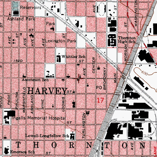 Topographic Map of Holy Bible Missionary Baptist Church, IL