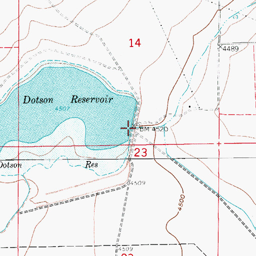 Topographic Map of Dotson Reservoir, CO