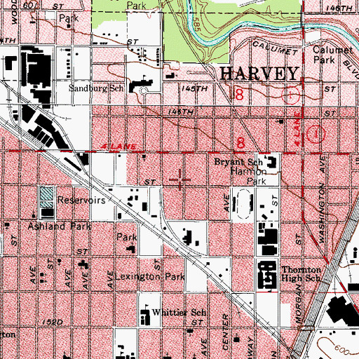 Topographic Map of Metropolitan Church of Christ, IL