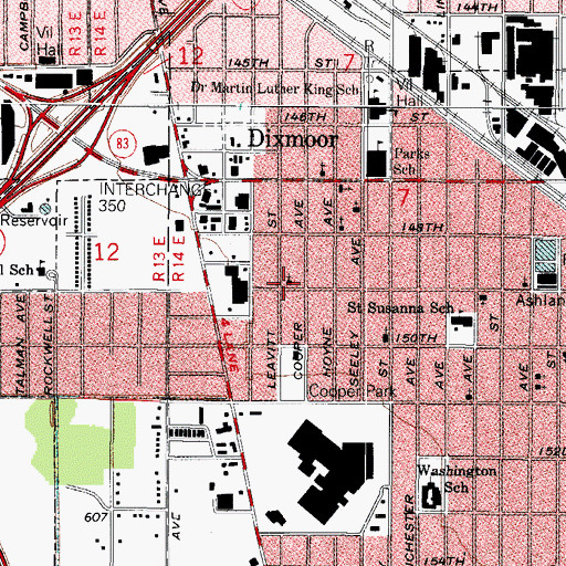 Topographic Map of Mount Moriah Missionary Baptist Church, IL