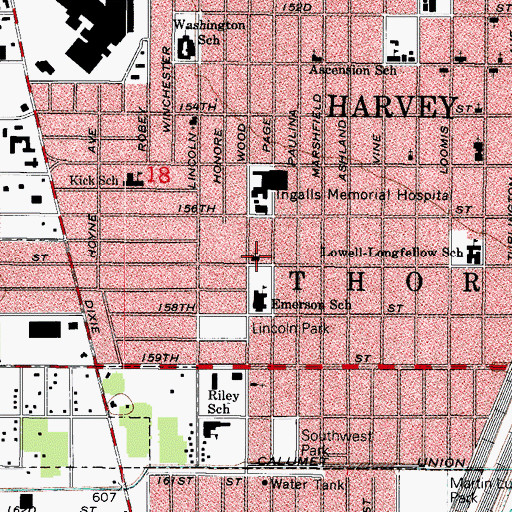 Topographic Map of New Mount Olive Baptist Church, IL