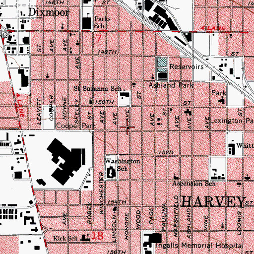 Topographic Map of Saint Andrew Temple Church of God, IL