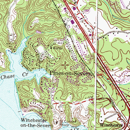 Topographic Map of Timberneck Pond, MD