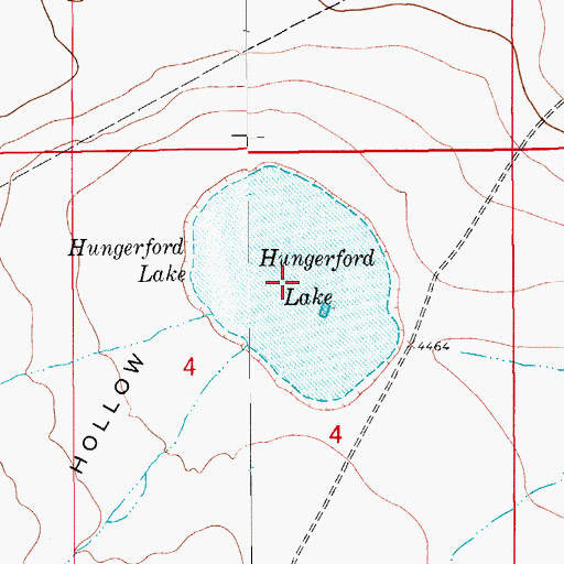 Topographic Map of Hungerford Lake, CO