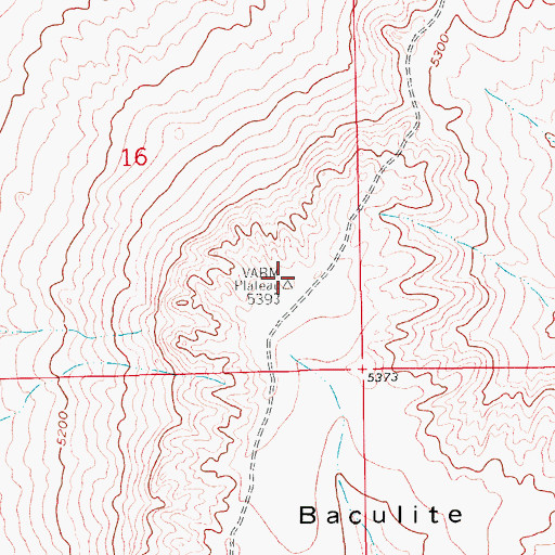 Topographic Map of Baculite Mesa, CO