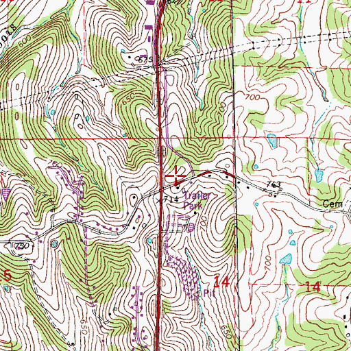 Topographic Map of Communication Tower FCC Number 10050020, MO