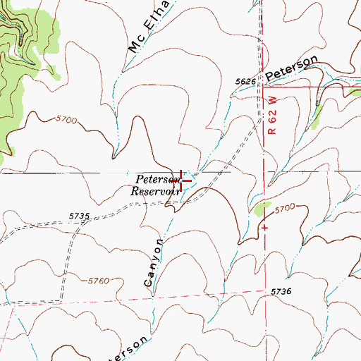 Topographic Map of Peterson Reservoir, CO