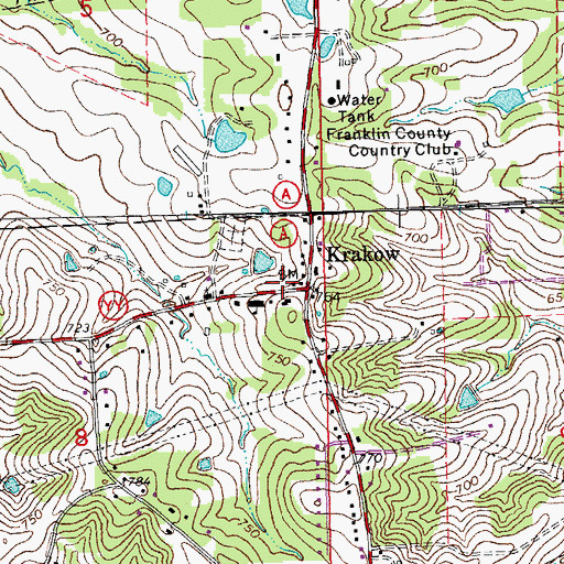 Topographic Map of Washington Fire Department Station 5, MO
