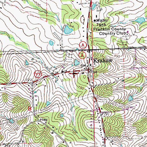 Topographic Map of Saint Gertrude's School, MO