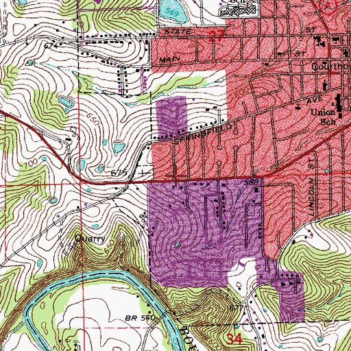 Topographic Map of The Church of Christ, MO
