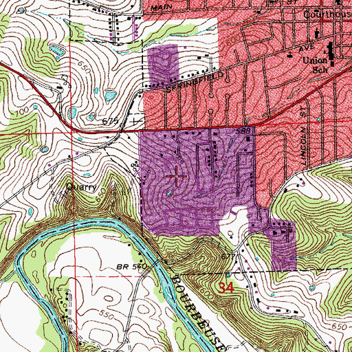 Topographic Map of First Christian Church of Union, MO