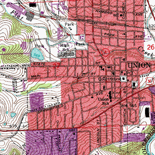 Topographic Map of Church of God, MO