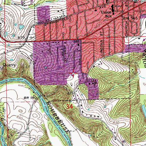 Topographic Map of Church of the Nazarene, MO