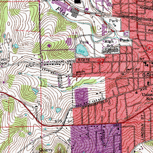 Topographic Map of First United Methodist Church, MO